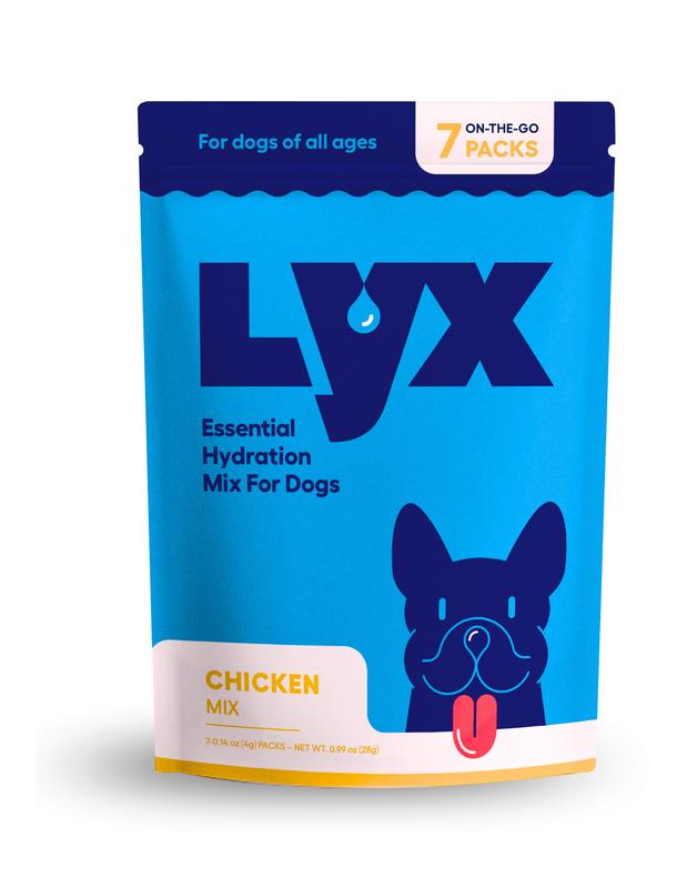 LYX Essential Hydration for Dogs – 7 & 28 Pack Pouch | Flavorful Electrolyte Boost, Coconut Water + Broth Hydration Mix