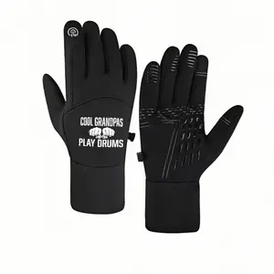 1 pair with COOL GRANDPAS PLAY DRUMS Graphic Drumsticks Design rkout Drummerwinter gloves mountaineering gloves Touch Screen Flexible Design Cold Weather full finger gloves for men women Cozy Christmas gifts