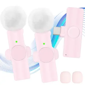 Wireless Microphone, Wireless Lavalier Mics, USB Rechargeable Lavalier Microphone with Charging Case, Portable Microphone for Video Recording, Compatible with iPhone, iPad, Android, Audio