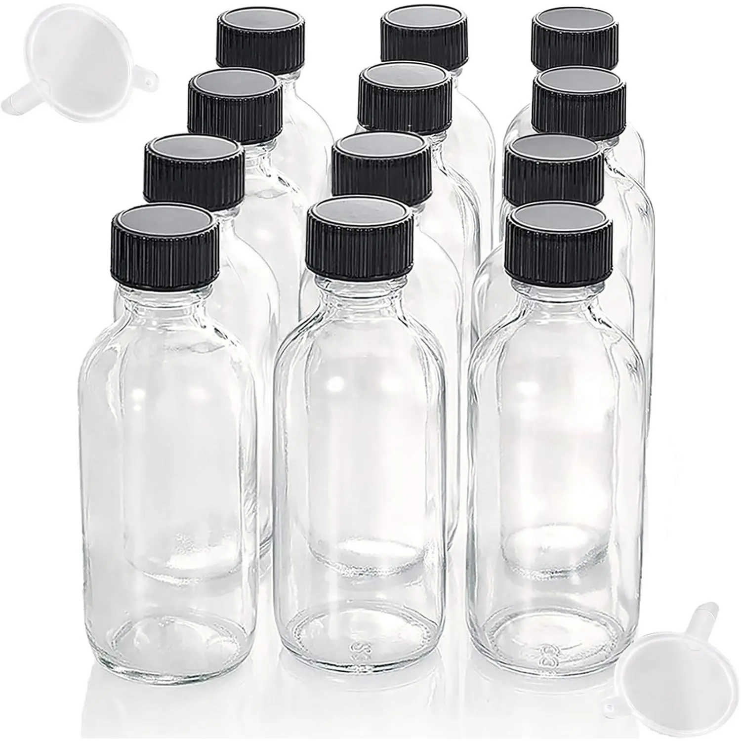 12 Pack Shot Bottles with Caps, 2 oz Glass Jars with , Wellness Shots Glass Bottle  Bottles for Ginger, Juice, Oil, Wellness Shot, Hot Sauce