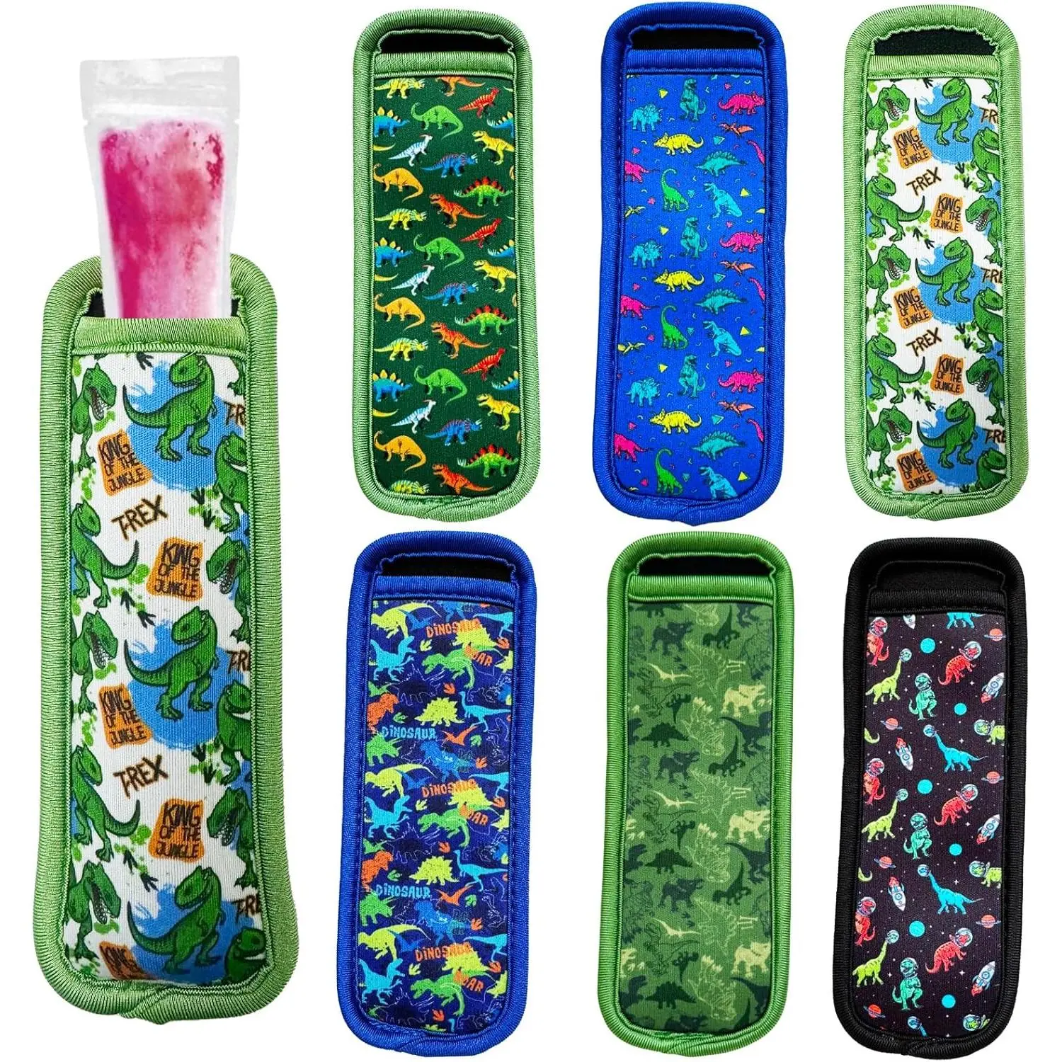 6 count  Ice Pop Neoprene Insulator Sleeves, Ice Pop Stick Sleeves for , Multicolor Ice Sleeves Holder Bags, Freezer  Popsicle Covers, Antifreezing Covers for Girls Boys.