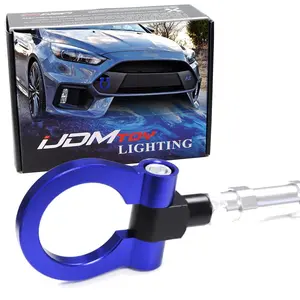 iJDMTOY Blue Track Racing Style Tow Hook Ring For 2016-18 Ford Focus RS ONLY (Does not fit Regular or ST Models), Made of Lightweight Aluminum