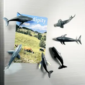 Ocean Whale Joy 6-Piece Fridge Magnet Set Decorative Silvery Plated Synthetic Gem Design for Kitchen Office Cabinet Fridge Storage Fall Decor Trendy Gift