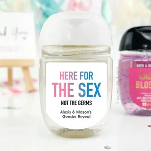 Gender Reaval Hand Sanitizer Sticker Labels