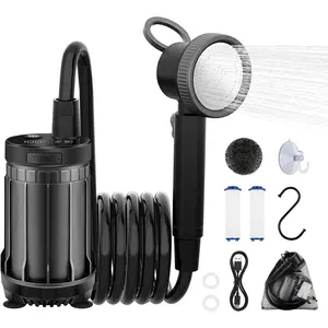 Fotgear Portable Camping Shower - 8000mAh Rechargeable Outdoor Shower Pump with Filtered Showerhead, Intelligent LED Display, IPX8 Waterproof Camping Shower Kit for Hiking, RV, Car Washing, Pet Bath2026
