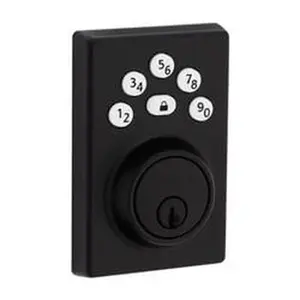 Kwikset 5043683 Powerbolt Zinc Electronic Deadbolt, Matte Black