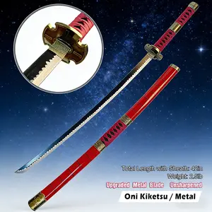 42 Inch Unsharpened Anime Katana Cosplay Prop with Sheath, Collectible Display Sword for Fans