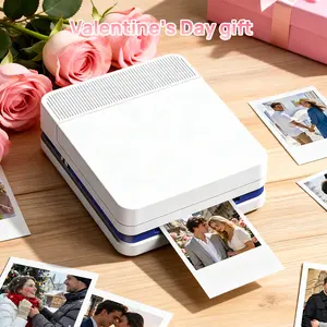 Nelko PP03 Instant Smartphone Photo Printer with 100 Photo Papers Portable Mini Color Wireless Mobile Printer Bluetooth Compatible iOS & Android Devices Fun Editing App, perfect as a gift for Valentine's Day Gift.