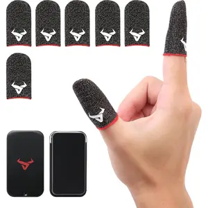 6 Pack Finger Sleeves for Gaming,Thumb Sleeves for Mobile Gaming,Anti ,Ultra Thin,0.3mm  Fiber,Suitable for  Gamers,Gaming Finger Gloves for PUBG COD Dedales Gamer,Covers