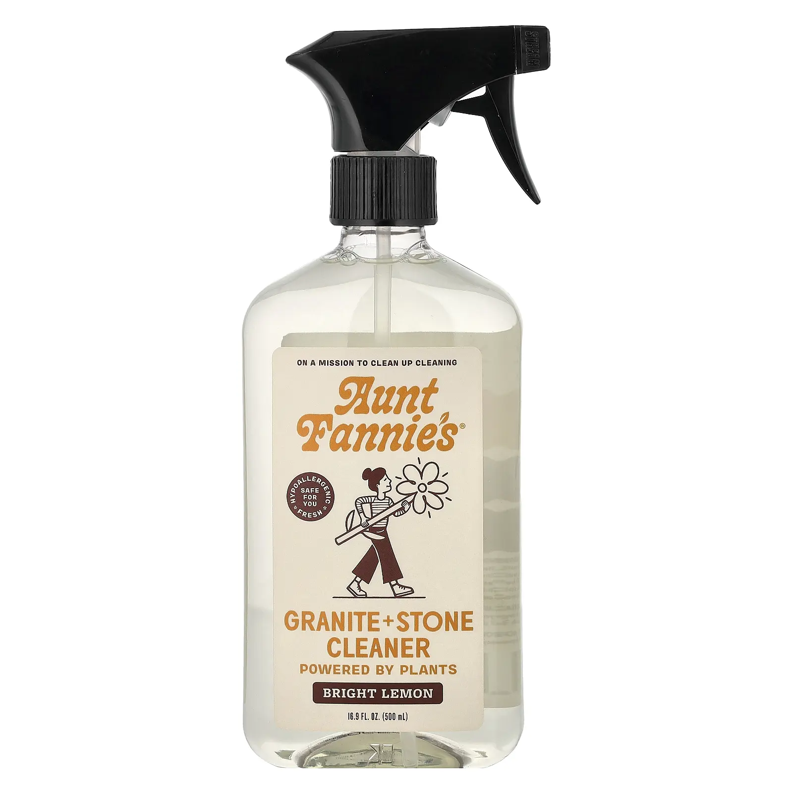 Aunt Fannie's Granite + Stone Cleaner, Bright Lemon, 16.9 fl oz (500 ml)