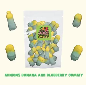 Slick Sweets Minions Softies Gummies Banana and Blueberry Candy Sweet Swedish Soft Sweet Aromatic Sweets for Candy Enthusiasts