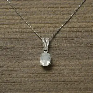 1.33 Carat Oval Moonstone Solitaire Pendant in 925 Sterling Silver, Casual Wear, Oval Shape