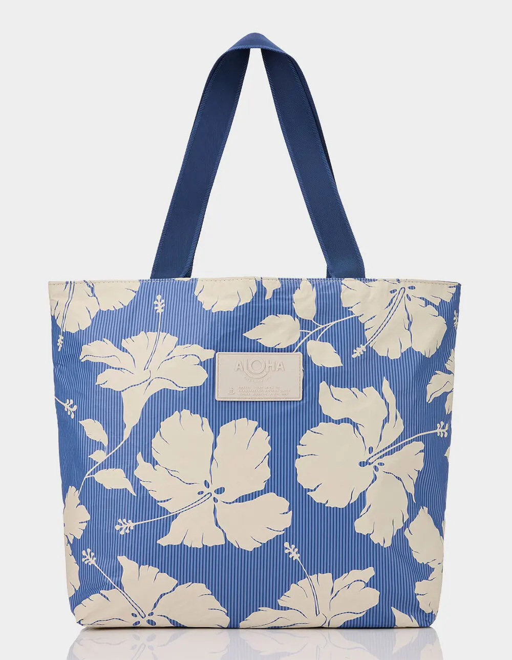 ALOHA Collection Salina Tiny Stripe Day Tripper Tote Bag, Navy Combo