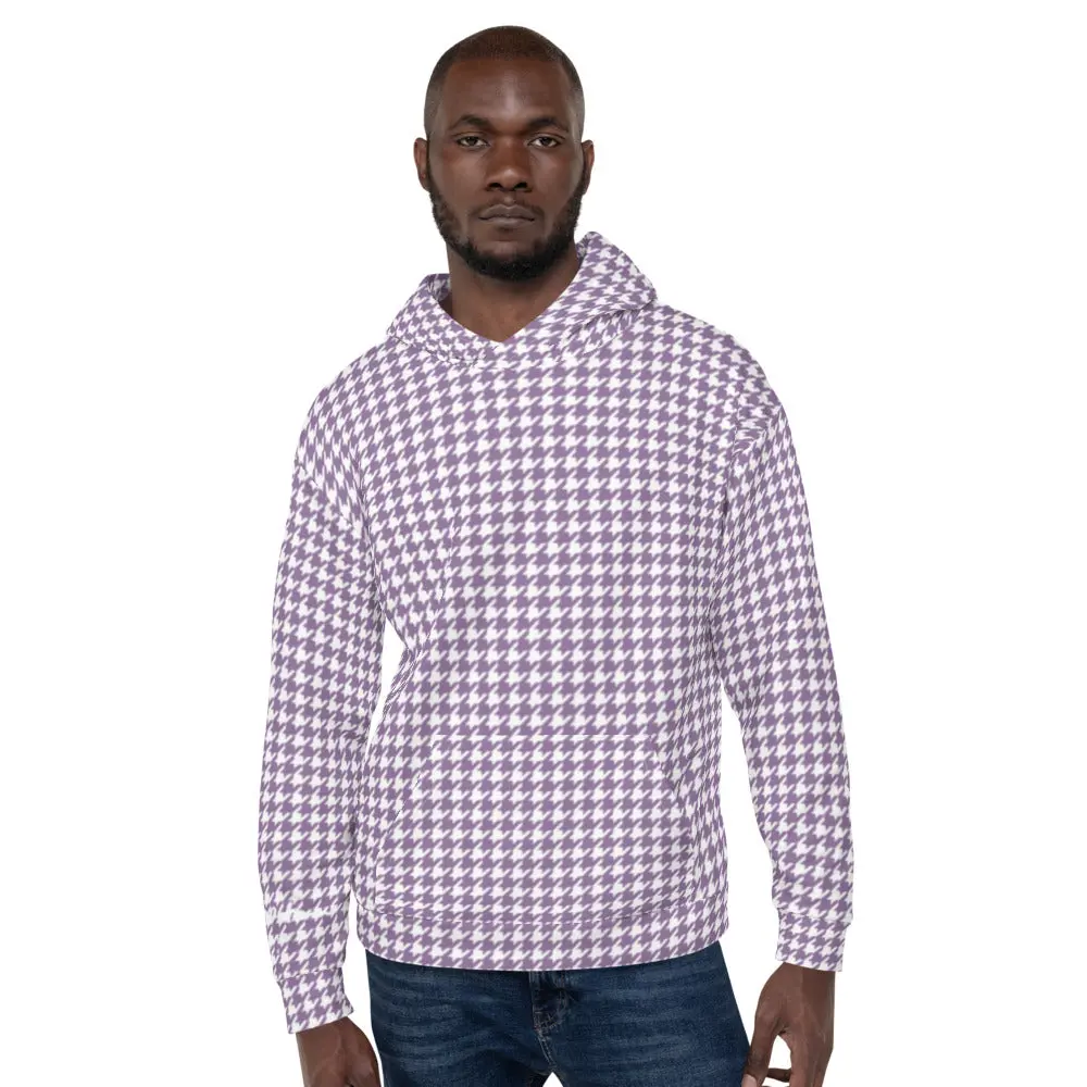 Recycled Unisex Hoodie - Lilac Houndstooth - Men