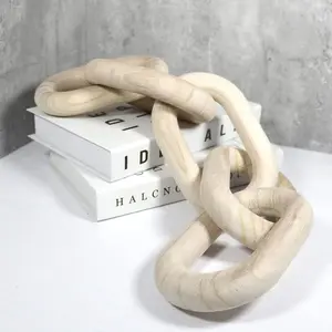 Chain Link Decor and Beaded Garland Set - Hand Carved Decorative  Chain, Home Decor, Farmhouse