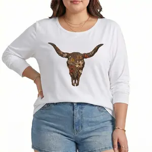 Western Graphic Tee Women Boho Cow Skull Shirt Floral Bull Skull Desert Aesthetic Country Festival Top Oversized Fit Trendy Cowgirl Gift Butter Soft Everyday Tee