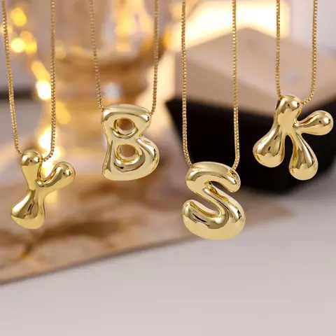 Unisex Fashion Alphabet Detail, Initial Letter Necklace, Casual Hollow Out Design Neckalce for Party, Daily Clothing Decor, Personalized Initial Necklace, Trendy Exquisite Jewelry As Gift, Jewelry Gifts
