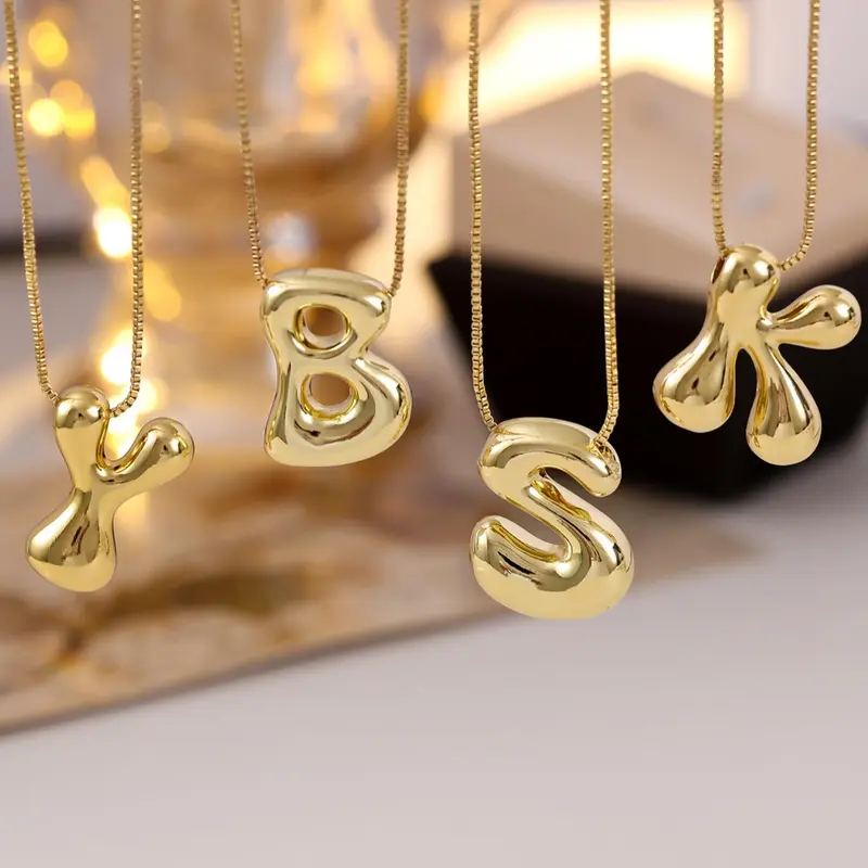 Unisex Fashion Alphabet Detail, Initial Letter Necklace, Casual Hollow Out Design Neckalce for Party, Daily Clothing Decor, Personalized Initial Necklace, Trendy Exquisite Jewelry As Gift, Jewelry Gifts