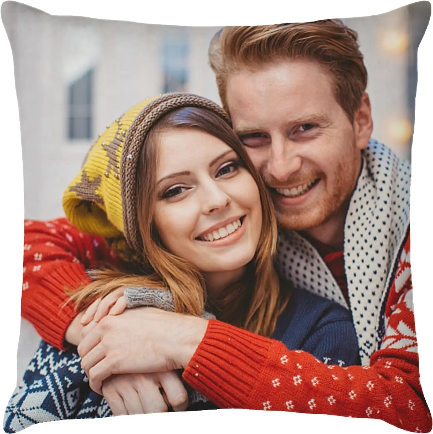 Customised Photo Pillowcase - 18x18 (pack of 1) Personalised Cushion Cover with 1-Side Print, Invisible Zip, Machine Wash, Print, Great Birthday Gift (Textiles & Soft Furnishings, Bedding Linens), 18 X 18 (Pack Of 1)