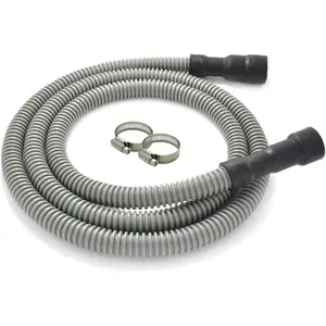 Universal Dishwasher Drain Hose - 6 Ft Discharge Hose - Corrugated and ible Dishwasher Hose Drain Replacement with Clamp