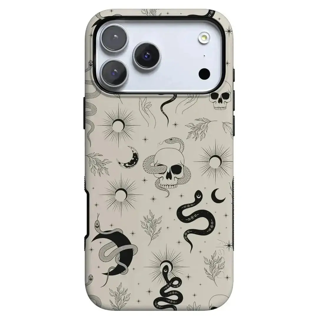 Casely iPhone 17 Pro Case | No Further Explanation | Snakes & Skulls | Bold Protective Design | Compatible with MagSafe