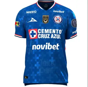 Cruz Azu1 25/26 Home Blue Jersey, Liga MX Short Sleeve Soccer Shirt for Men and Women, Fan Edition Kit