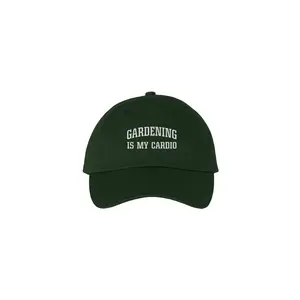Bio-Washed Classic Dad Hat Gardening Is My Cardio Adjustable Strap Unstructured Crown Curved Visor 100% Cotton Chino Twill