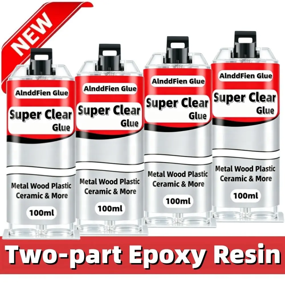 Fast Curing Thick Glue, Durable & Waterproof Multi‑Surface Repair Glue, Epoxy AB Glue, Clear Two Part Adhesive, Metal Wood Plastic Rubber Ceramic Marble Bonding Glue, Heavy Duty Epoxy Adhesive 100ml
