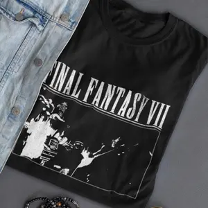 Final Fantasy VII Unisex T-Shirt Gamer Apparel Retro Graphic Tee Video Game Fan Gift Casual Streetwear Gaming Merch Comfort Colors Fit True to Size Durable Double-Needle Stitching 100% US Cotton
