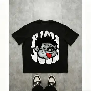 Manfinity Zone917 Distressed Graphic Print Oversized Drop Shoulder T-Shirt For Men In Black