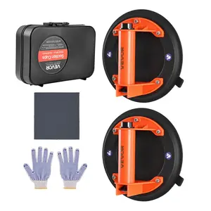 VEVOR Vacuum Suction Cup, 8-Inch Vacuum Glass Lifter with ABS Handle, 400 lbs Max Lifting Capacity Tile Suction Cup Tool with Carrying Case for Lifting Large Tile, Granite, Drywall, Windows (2-Pack)