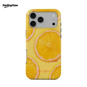 DarlingCase Yellow Orange Slice Glossy Silicone Smartphone Case - Tropical Coastal Granddaughter Preppy Summer Aesthetic Protective Cover for iPhone 17/16/15/14/13/12 Pro Max, Handheld Cellphone Accessory Gift for Women