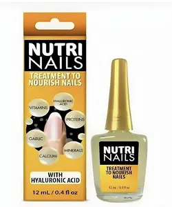 Nutri Nails Treatment with Hyaluronic Acid Nail Hardener, Vitamins & Minerals Nourishing Solution Strengthener for Damage Nails