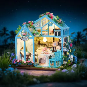DIY 3D Wooden Book Nook Kit - Glue-Free, Battery-Free Unique Puzzle Model with Wooden Parts, Home Decor, Ideal Gift for Birthdays, Christmas, Bonus Wood Diamond Painting Sea Turtle, Crystal Rhinestone Dancing Space Duck, Teak Tree Toy
