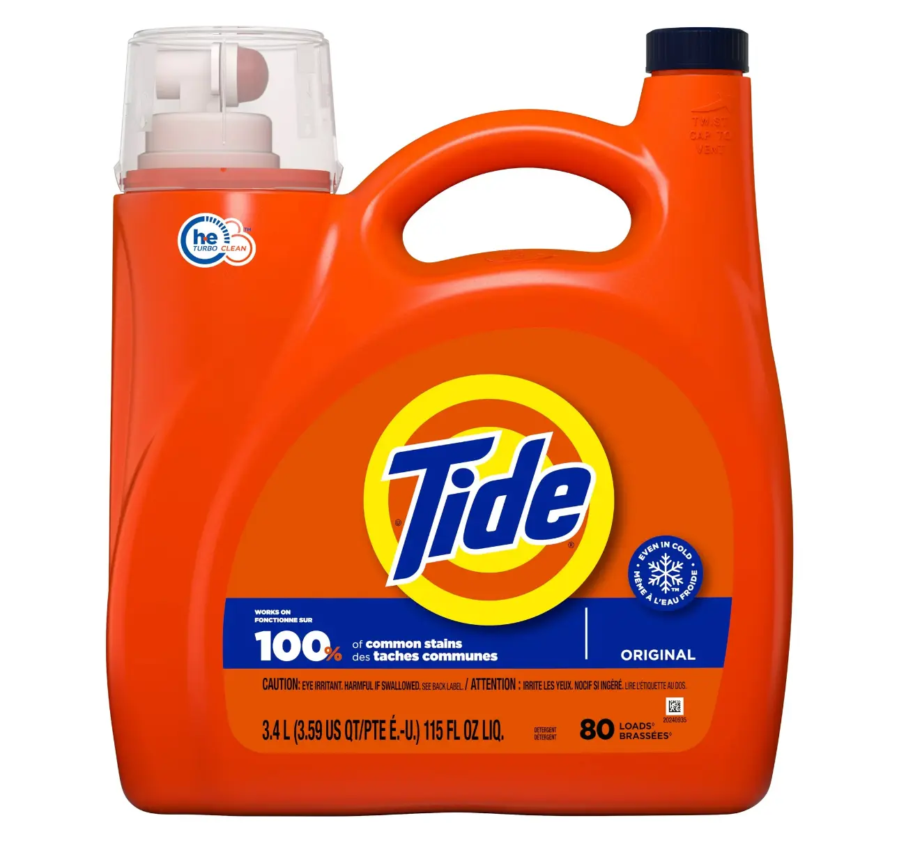 Tide Liquid Laundry Detergent, Original, 100 Loads, 132 fl oz, HE Compatible