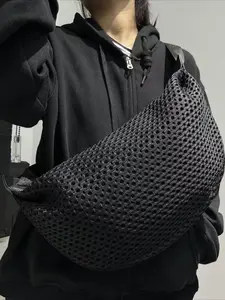 Ladies' fashionable mesh lightweight chest bag, crescent shaped casual sports running crossbody bag, vacation integrated bag, and handbag are essential running supplies, including Christmas gifts, birthday gifts, and sports bags, Trail Running