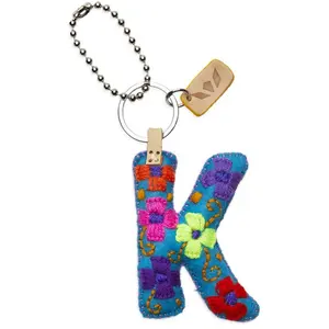 TURQUOISE FELT ALPHABET CHARM "K"