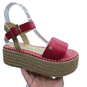 LOMA# Red Platform Sandals 6 cm Heel with Buckle Strap for Women's Fashion