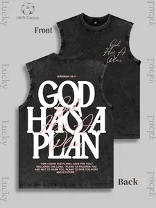 Christian faith God Has A Plan themed vest outfit, "FOR I KNOW THE PLANS I HAVE FOR YOU," DECLARES THE LORD, "PLANS TO PROSPER YOU AND NOT TO HARM YOU, PLANS TO GIVE YOU HOPE AND A FUTURE." Essential for American Faith