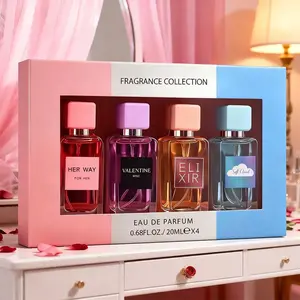 Women's 4-Piece Long-Lasting EDP Variety Pack - 4×0.68 fl oz Fresh Eau de Parfum, Adults' Occasion Gift Set for Spring Glow-Up