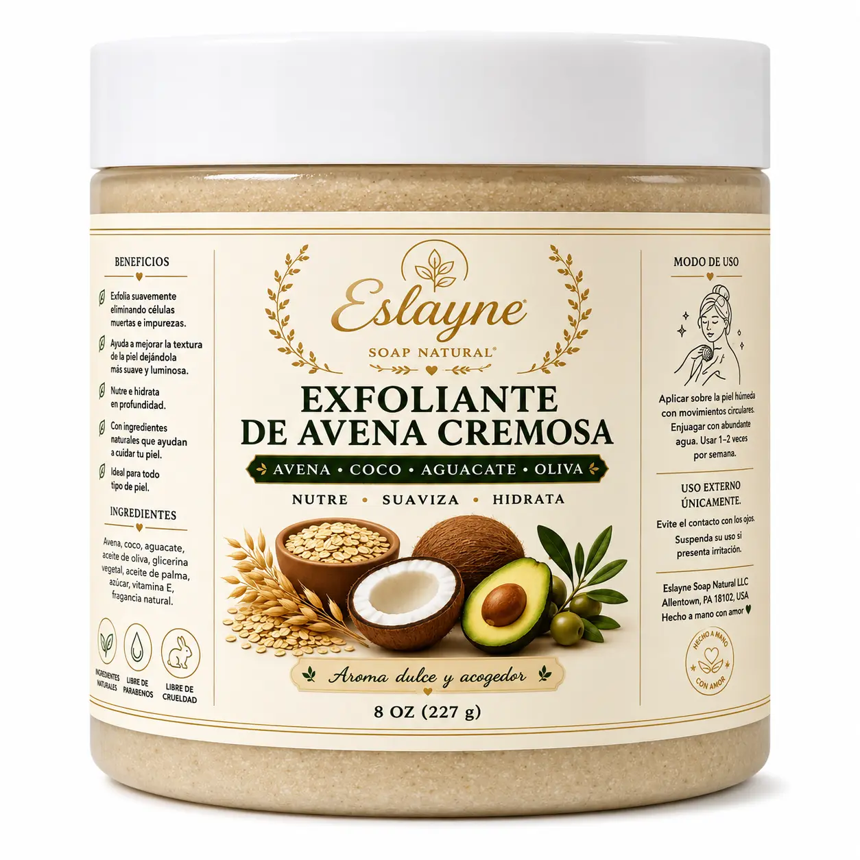 Exfoliante Cremoso de Avena – Nutrición e Hidratación Suave
