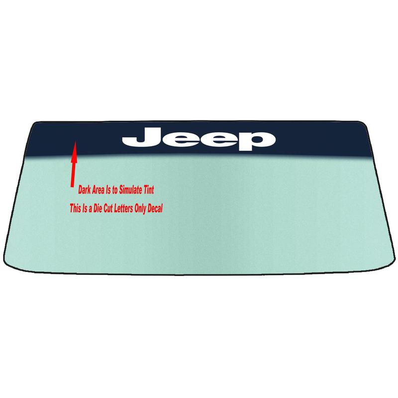 Fits A JEEP Vehicle Custom Windshield Banner Graphic Die Cut Decal - Vinyl Application Tool Included