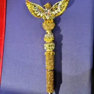 Extended Rhinestone Pens with Elegant Bow and Sparkling Rhinestones for Stylish Writing