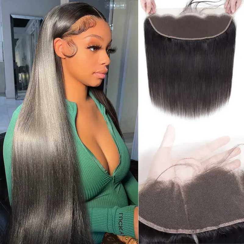 [Riverwood] Human Hair Lace Closure & Frontal, 4x4 5x5 Closure or 13x4 Frontal, Straight Body Wave Deep Wave, Natural Black