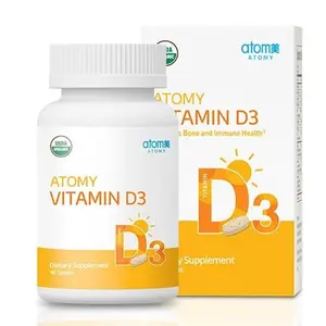 ATOMY Vitamin D3 Organic Tablets for Adults & Children - Essential for Strong Bones & Immune Health - Vegan Supplement with K2 - 60 Count