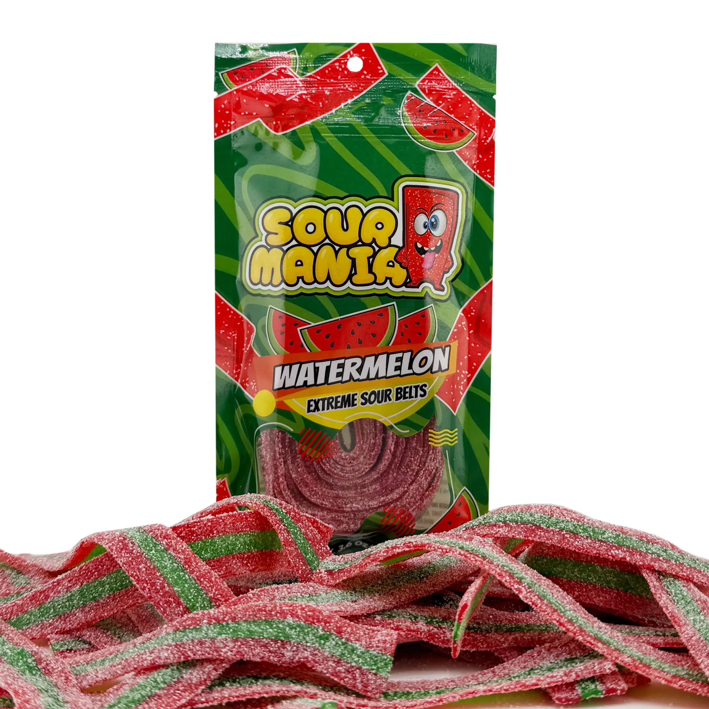 Sour Mania Extreme Sour Gummy Belts 3.6 oz Watermelon