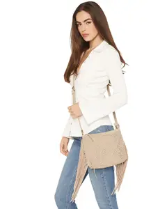 Shyanne Women's Avenly Floral Perforated Suede Crossbody Bag - Saho25hb8-Tan