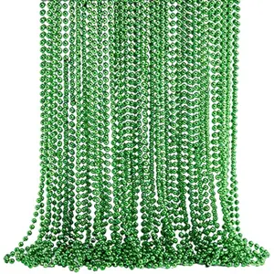 36 PCS St Patrick Green Bead Necklaces, Lucky Green Beaded Necklaces Bulk for Saint Patrick's Day Accessories, Party Costume Dressing-up Accessories, St. Patrick's Day Party Favor Supplies