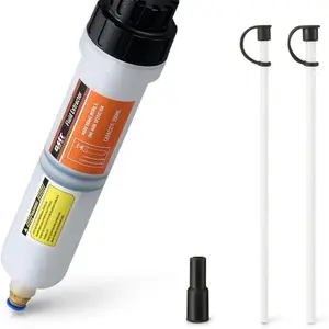 Orion Motor Tech 200/350mL Yellow/Blue Manual Fluid Extractor and Filler, Syringe Style Pump for Car Power Steering Transmission Gear Oil & Brake Fluid Changes,Hand Vacuum Pump for ATV Boat Automotive Fluid Extraction,extension tube