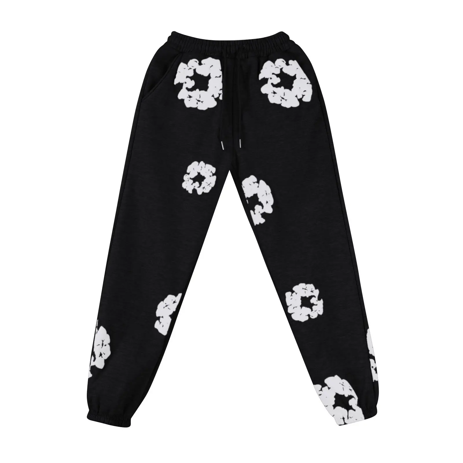 Foam black pants [white floral wreath]